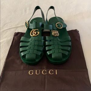 Gucci Rubber Buckle Strap Sandals 